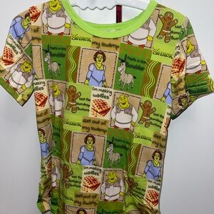 BAMBOO Shrek Themed Kids Tee - Green and Brown